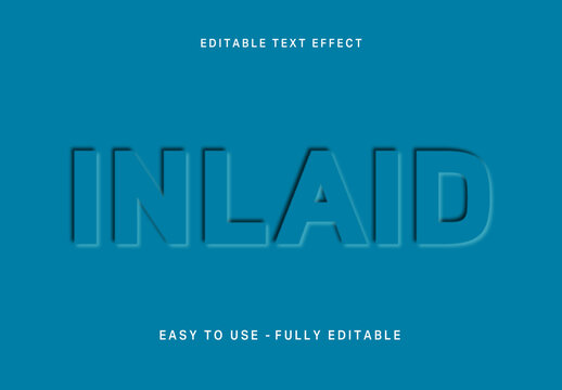 Blue Debossed Text Effect 3D Bold Font
