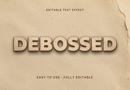 Beige Debossed Text Effect 3d Inlaid Paper Font
