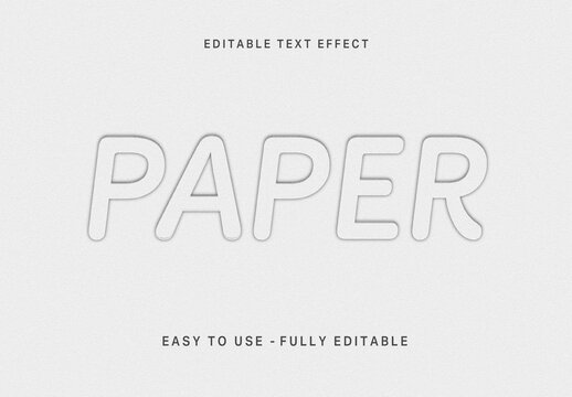 White Debossed Text Effect Raised 3D Font