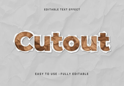 Brown Paper Cutout Text Effect Crumpled 3D Font