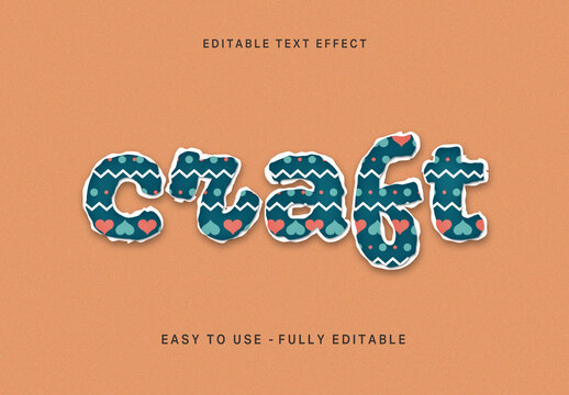 Dark Blue Craft Cutout Text Effect Zigzag Pattern Font