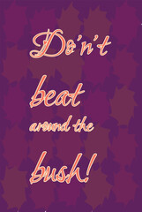 Elegant Cursive Quote “Don’t Beat Around the Bush” with Purple Star Background