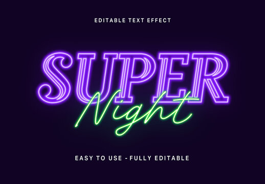 Purple and Green Neon Sign Text Effect Glowing Script Font