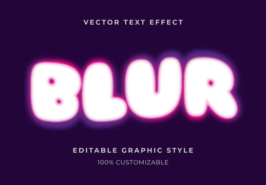 White and Violet Gradient Blurry Text Effect Glow Bubble Font