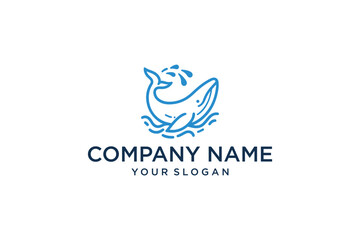 Creative whale logo symbol vector illustration