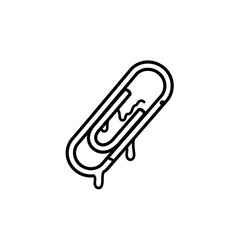 Greasy paperclip illustration with liquid dripping effect  