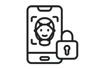 Face ID Verification Voting Icon Vector