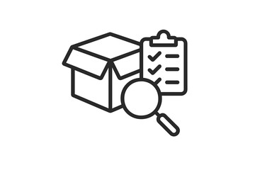 Return Package Inspection Checklist Icon Vector
