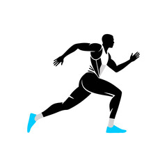 A runner is running on the track.