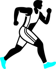 A runner is running on the track.