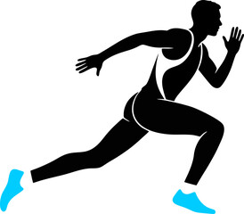 A runner is running on the track.