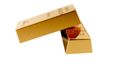 Shiny fine gold bars with transparent background &mdash; a symbol of wealth, luxury, and investment. Ideal for finance, banking, and economic