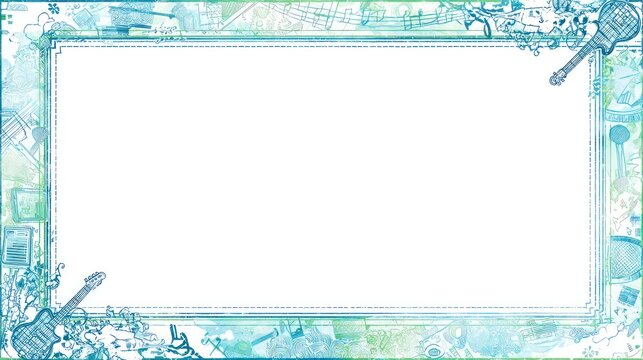 Blank frame with musical elements