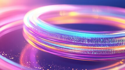 Abstract Light Ring, Futuristic Tech, Glow Effect, Neon
