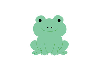Green cute frog
