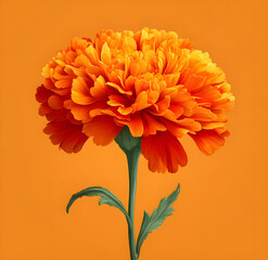 Orange marigold flower isolated background