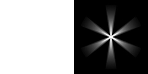 Glowing radial abstract shape with transparent and black backgrounds
