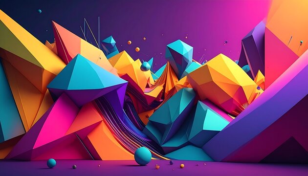 Vibrant 3D abstract shapes