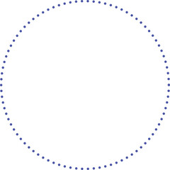 均等に配置された小さな紫色のドットが、完璧な円の輪郭を描いています。
点描画のような表現を持つ、サークルフレーム。正円
