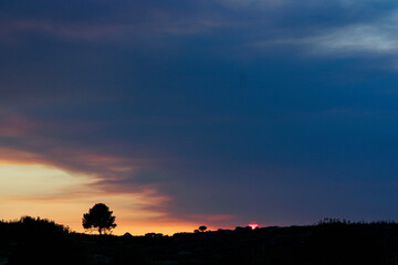 Sunset turning into twilight with the night sky