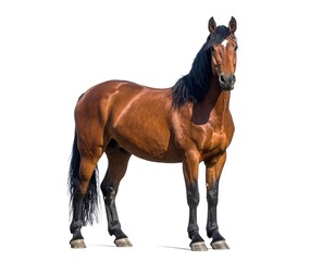 Full shot of a brown horse