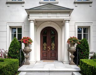 Grand entrance of a stately home