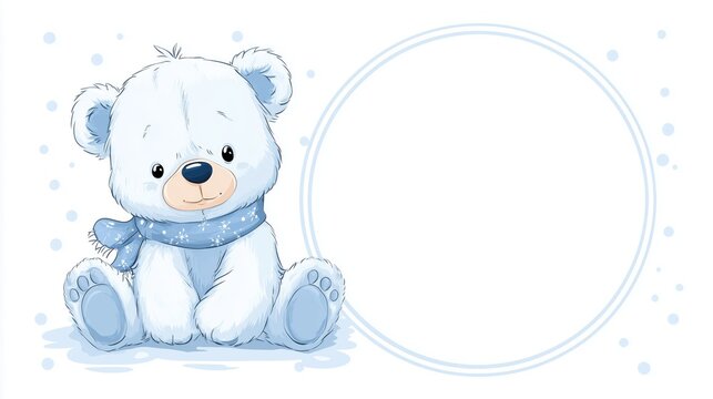 Growth and celebration concept with a cute teddy bear surrounded by pastel balloons for baby branding