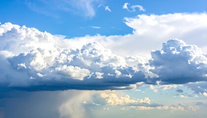 Fluffy white clouds against a vibrant blue sky