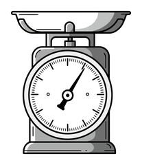 Vintage Kitchen Scale Vector Illustration