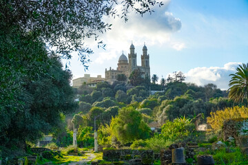 The Basilica of Saint Augustine in Annaba a Landmark of History and Faith and Roman ruins of the ancient city of Hippo, Annaba, Algeria