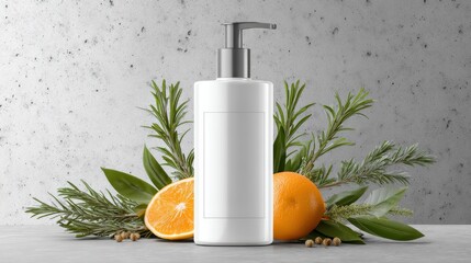 Spa-Inspired Rosemary  Citrus Lotion Mockup - Clean Minimalist Product Photography.