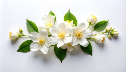 Obraz premium Cluster of Jasmine Flowers on white background