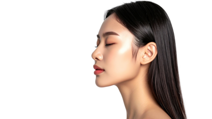 Radiant glowing scratchy textured skin profile with closed eyes in morning sunlight symbolizing hope, resilience, and transformation
