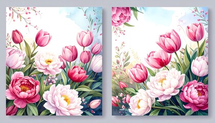 Two floral garden prints