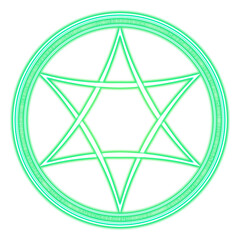 Green luminous magic circle on transparent background
