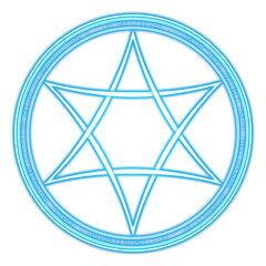 Blue glowing magic circle on transparent background
