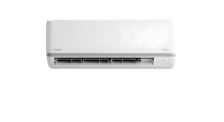 White Split Air Conditioner Unit Mounted on Wall.