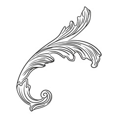 Obraz premium Decorative leaf hand drawing design element vector illustration