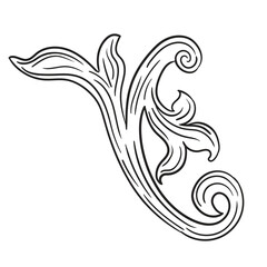 Baroque swirl design element drawing ornament vector