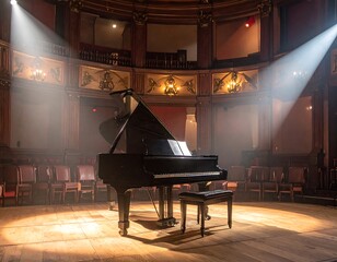 Grand piano in a grand hall