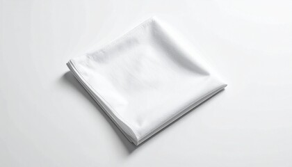 Folded White Napkins on White Background Clean, Simple, and Ready for Use in Various Settings