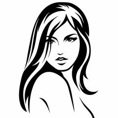 Elegant Young Woman Silhouette Profile