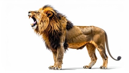 Obraz premium a lion roaring on white background