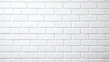Bright white brick wall with shadowed mortar joints provides a clean, minimalist backdrop