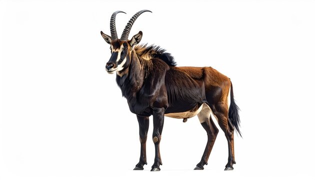 sable antelope isolated on white background