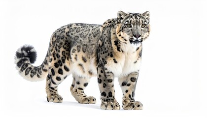 snow leopard isolated on white background