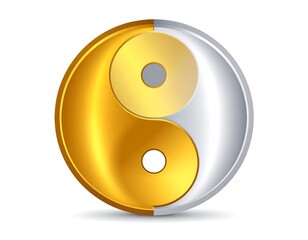 Golden and silver Yin Yang symbol (1)