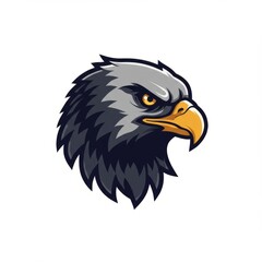 Obraz premium Eagle mascot illustration with strong and bold style. Powerful bird of prey symbol isolated on white background. Perfect for sports team logo, branding, and animal character design.