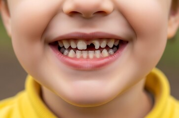 Child smiling with missing tooth