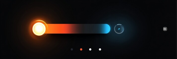 Sleek color temperature slider transitioning from warm orange glow to cool blue light, representing digital color adjustment interface with minimalist design